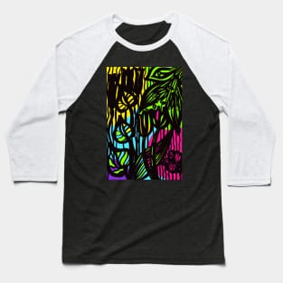 Pattern black and neon Baseball T-Shirt